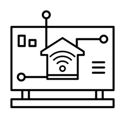 Aufkleber - Smart home theater icon. Element of smart house icon for mobile concept and web apps. Thin line Smart home theater icon can be used for web and mobile