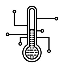 Aufkleber - Smart temperature control icon. Element of smart house icon for mobile concept and web apps. Thin line Smart temperature control icon can be used for web and mobile