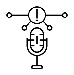 Poster - Smart voice recording icon. Element of smart house icon for mobile concept and web apps. Thin line Smart voice recording icon can be used for web and mobile