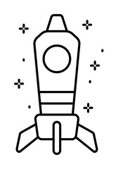 Aufkleber - Spaceship icon. Simple line, outline of rocket icons for ui and ux, website or mobile application
