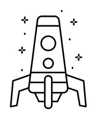 Aufkleber - Spaceship icon. Simple line, outline of rocket icons for ui and ux, website or mobile application
