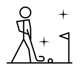 Poster - Golf, sport icon. Element of sport thin line icon