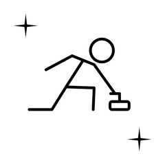 Poster - Curling, sport icon. Element of sport thin line icon