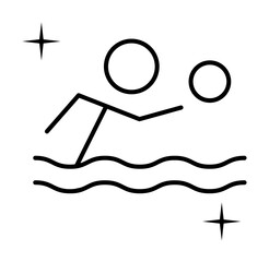 Poster - Water polo, sport icon. Element of sport thin line icon