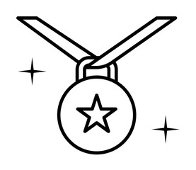 Aufkleber - Medal, sport icon. Element of sport thin line icon