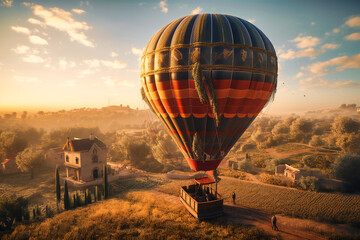 Wall Mural - A scenic hot air balloon ride with panoramic views and a champagne breakfast