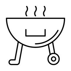 Poster - Bbq icon. Simple line, outline elements of spring icons for ui and ux, website or mobile application