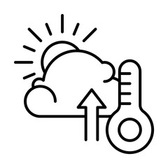 Poster - Cloud, sun, thermometer, warming icon. Simple line, outline elements of spring icons for ui and ux, website or mobile application
