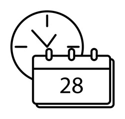 Poster - time icon. Element of sturt up icon for mobile concept and web apps. Thin line time icon can be used for web and mobile