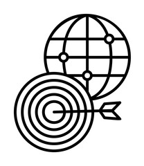 Poster - world goals icon. Element of sturt up icon for mobile concept and web apps. Thin line world goals icon can be used for web and mobile