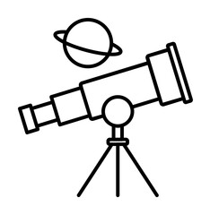 Aufkleber - telescope icon. Element of sturt up icon for mobile concept and web apps. Thin line telescope icon can be used for web and mobile