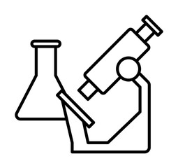 Poster - microscope icon. Element of sturt up icon for mobile concept and web apps. Thin line microscope icon can be used for web and mobile