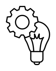 Aufkleber - mechanism of idea icon. Element of sturt up icon for mobile concept and web apps. Thin line mechanism of idea icon can be used for web and mobile