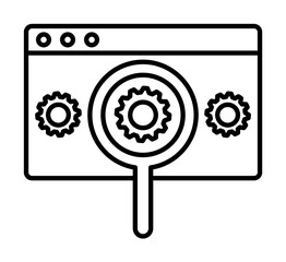 Aufkleber - search for browser settings icon. Element of sturt up icon for mobile concept and web apps. Thin line search for browser settings icon can be used for web and mobile