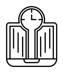 Aufkleber - Time management, clock, laptop, notebook icon. Element of time management icon. Thin line icon for website design and development, app development. Premium icon