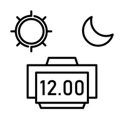 Aufkleber - Time management, clock, day, hour, night, time icon. Element of time management icon. Thin line icon for website design and development, app development. Premium icon