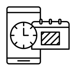 Aufkleber - Time management, clock, date, deadline, schedule, time icon. Element of time management icon. Thin line icon for website design and development, app development. Premium icon