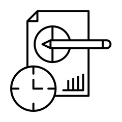 Aufkleber - Time management, analysis, analytic, data, management, time icon. Element of time management icon. Thin line icon for website design and development, app development. Premium icon