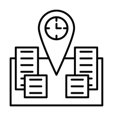Aufkleber - Time management, gps, location, navigation, place, time icon. Element of time management icon. Thin line icon for website design and development, app development. Premium icon