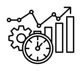 Aufkleber - Time management, analysis, analytic, data, efficiency, information icon. Element of time management icon. Thin line icon for website design and development, app development