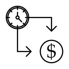 Aufkleber - Time management, time is money icon. Element of time management icon. Thin line icon for website design and development, app development. Premium icon