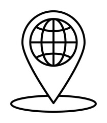Aufkleber - Location, global, placeholder icon. Simple line, outline elements of tourism for ui and ux, website or mobile application
