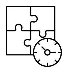 Poster - Time management, puzzle, clock, hour, time icon. Element of time management icon. Thin line icon for website design and development, app development. Premium icon