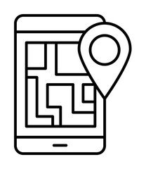 Aufkleber - Smartphone, location, map icon. Simple line, outline elements of tourism for ui and ux, website or mobile application
