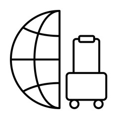 Aufkleber - Suitcase, global, tourism icon. Simple line, outline elements of tourism for ui and ux, website or mobile application