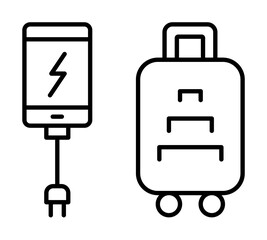 Poster - Smartphone, charge, travel icon. Simple line, outline elements of tourism for ui and ux, website or mobile application