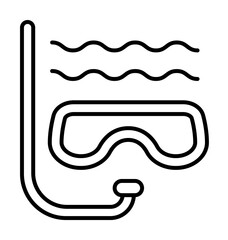 Poster - Snorkeling, glasses, travel icon. Simple line, outline elements of tourism for ui and ux, website or mobile application