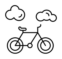 Poster - Cycle, travel, clouds icon. Simple line, outline elements of tourism for ui and ux, website or mobile application