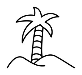 Poster - Island, travel, palm icon. Simple line, outline elements of tourism for ui and ux, website or mobile application