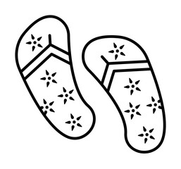 Poster - Flip flop, travel icon. Simple line, outline elements of tourism for ui and ux, website or mobile application