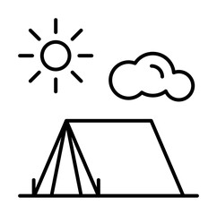 Poster - Tent, travel, cloud icon. Simple line, outline elements of tourism for ui and ux, website or mobile application