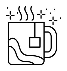Aufkleber - Cup tea icon. Simple line, outline of winter vacation icons for ui and ux, website or mobile application