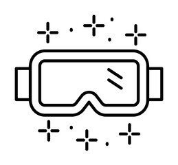 Aufkleber - Glasses winter icon. Simple line, outline of winter vacation icons for ui and ux, website or mobile application