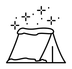 Aufkleber - Tent in snow icon. Simple line, outline of winter vacation icons for ui and ux, website or mobile application