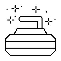Poster - Curling winter sport icon. Simple line, outline of winter vacation icons for ui and ux, website or mobile application
