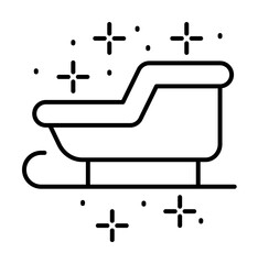Poster - Sleigh winter icon. Simple line, outline of winter vacation icons for ui and ux, website or mobile application