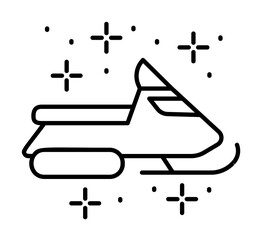 Aufkleber - Snowmobile transport icon. Simple line, outline of winter vacation icons for ui and ux, website or mobile application