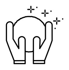 Aufkleber - Hands snowball icon. Simple line, outline of winter vacation icons for ui and ux, website or mobile application
