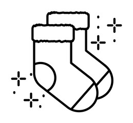 Aufkleber - Socks clothes icon. Simple line, outline of winter vacation icons for ui and ux, website or mobile application