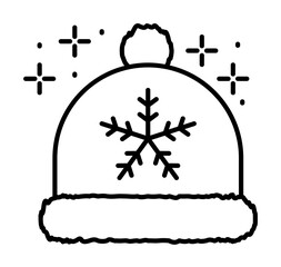 Poster - Hat snowflake clothes icon. Simple line, outline of winter vacation icons for ui and ux, website or mobile application