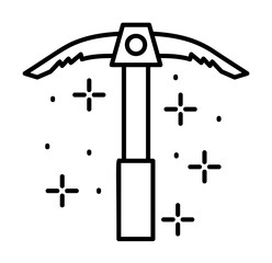 Poster - Ice axe mountaineering icon. Simple line, outline of winter vacation icons for ui and ux, website or mobile application
