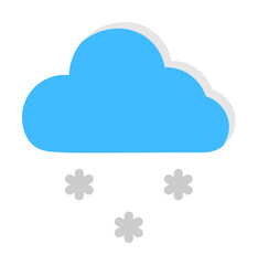 Poster - Cloud snow snowflakes icon. Simple line, outline of two color weather icons for ui and ux, website or mobile application