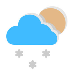 Poster - Cloud moon snow snowflakes icon. Simple line, outline of two color weather icons for ui and ux, website or mobile application
