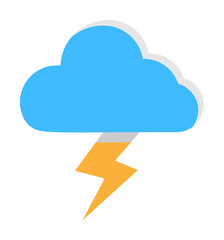 Wall Mural - Cloud lightning icon. Simple line, outline of two color weather icons for ui and ux, website or mobile application