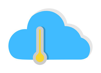 Poster - Cloud thermometer icon. Simple line, outline of two color weather icons for ui and ux, website or mobile application