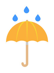Aufkleber - Umbrella rain drops icon. Simple line, outline of two color weather icons for ui and ux, website or mobile application